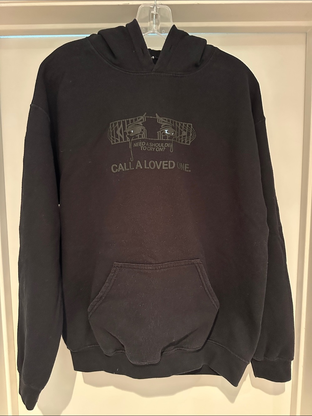 Black Graphic Hoodie Sweatshirt - Call A Loved One